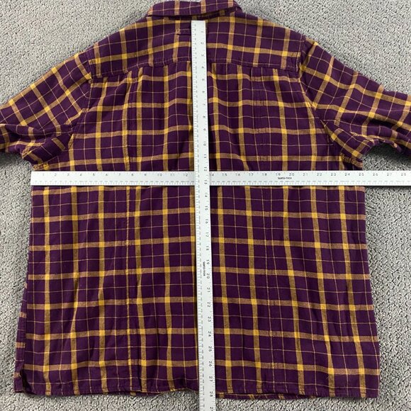Duluth Trading Co Flannel Shirt Women's 2XL Cotton Purple Yellow Check Plaid - Picture 7 of 11
